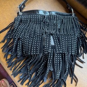 HOBO BLACK SHOULDER BAG WITH BLING. NWOT